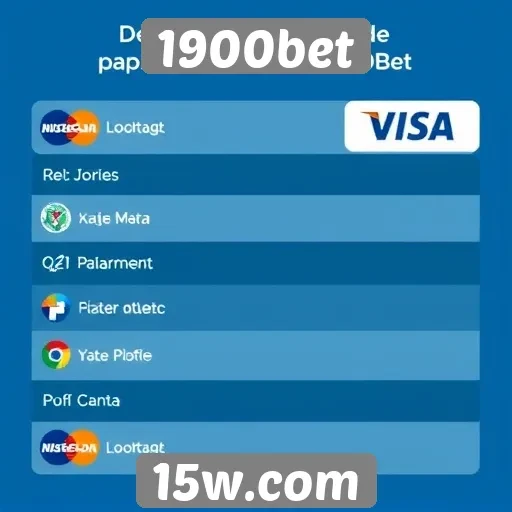 Métodos de pagamento aceitos no site 1900bet